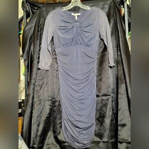 Slate Blue Ruched Sheath Dress